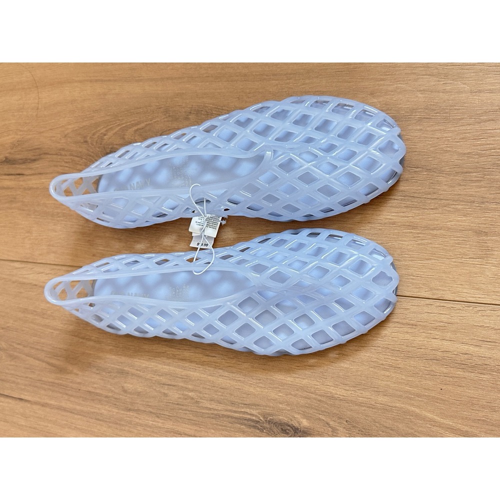 Old Navy Womens Caged Jelly Flats Cash Blue Lattice Fishnet Shoes size 8 NWT